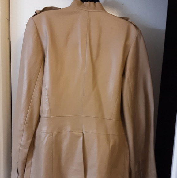 MAX Studio Special Edition Tan Leather Utility Jacket. - Picture 3 of 7